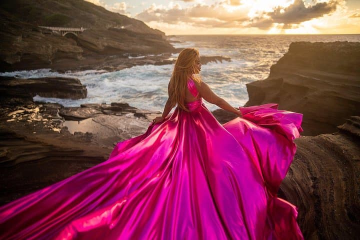 Sunrise Flying Dress Photoshoot on Oahu's East Coast photo 4