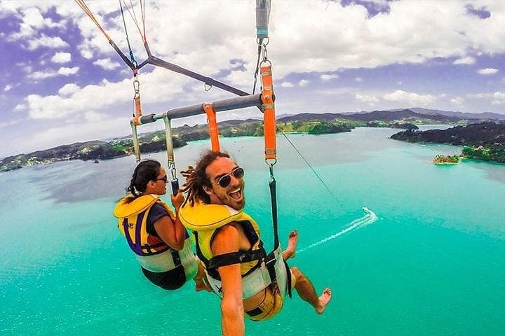 Sky-High Parasailing and Coral Snorkel Tour from Cancun