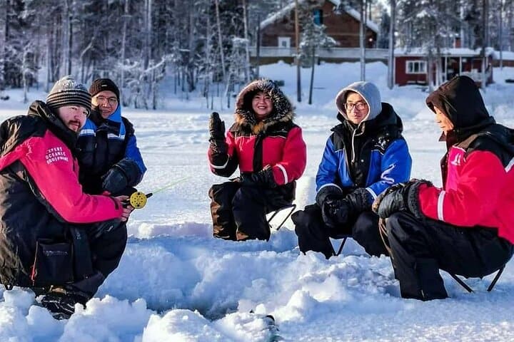 Arctic Circle Family Day: Husky Sled, Snowmobiling & Ice Fishing from Rovaniemi photo 6