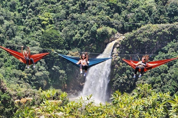 Medellin to El Salto: Zipline Flights, 100m Waterfall & Sky Hammocks photo 1