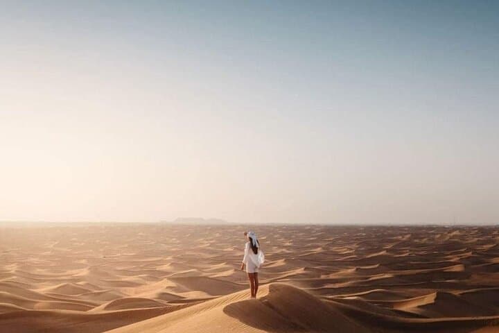 Evening Desert Safari Dubai — 4-Hour Dune Bashing, Camel Ride & Sandboarding
