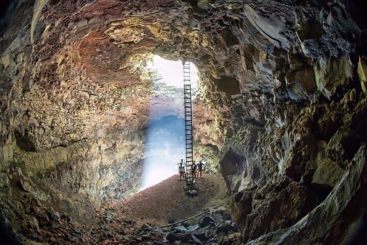 Rappel into the Triplets Volcano Crater on Isabela Island