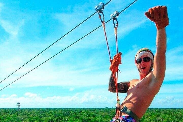 Isla Mujeres Adventure: Snorkel Yalku Lagoon, Zipline & Rappel into a Cenote photo 4
