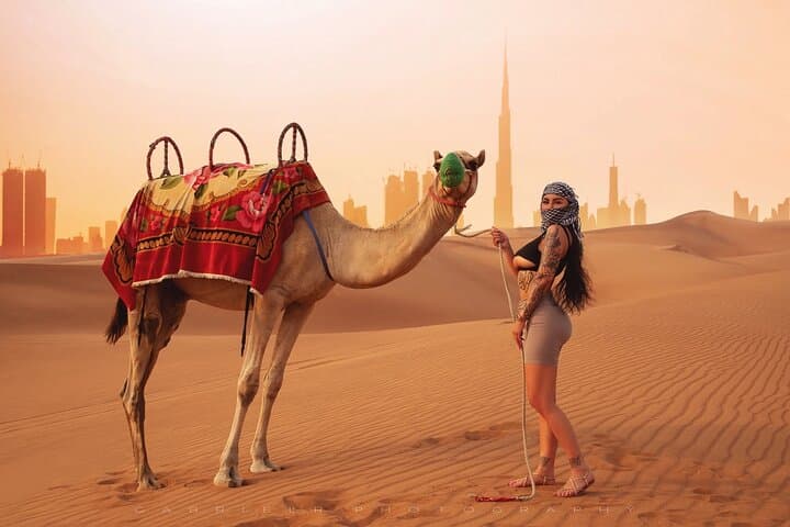 Morning Desert Safari in Lahbab: Red Dune Sandboarding, Camel Ride & Dune Bashing from Dubai photo 2