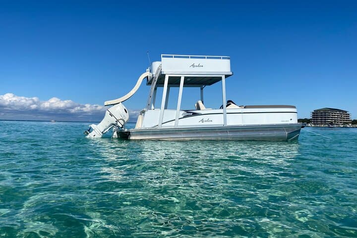 Private Slide Pontoon Charter in Destin — Crab Island, Snorkel & Dolphin Watch