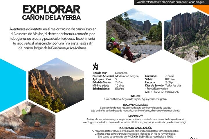 Explore La Pirámide Park: Canyoning La Yerba Canyon in the Sierra Madre Occidental