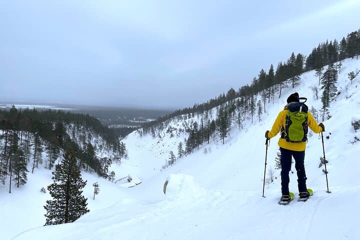 Private Snowshoeing Tour in Pyhätunturi: Guided Arctic Wilderness & Campfire Meal