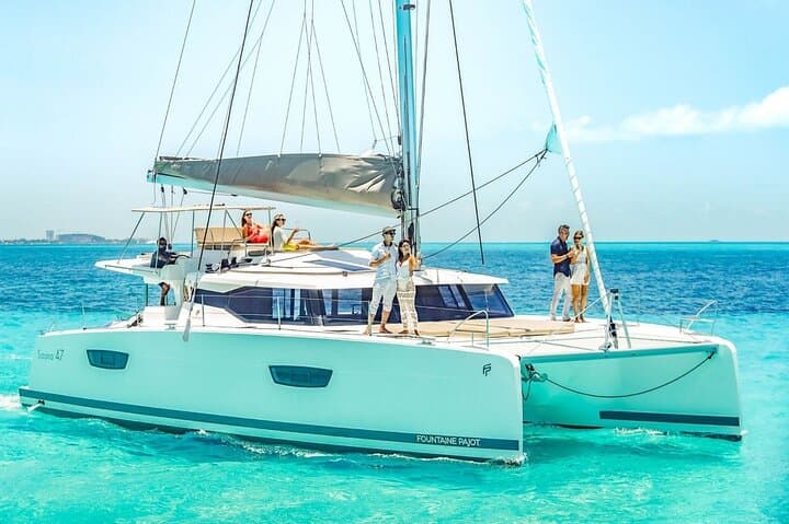 Isla Mujeres Full-Day Catamaran: Snorkel Reef, Premium Open Bar & Island Free Time