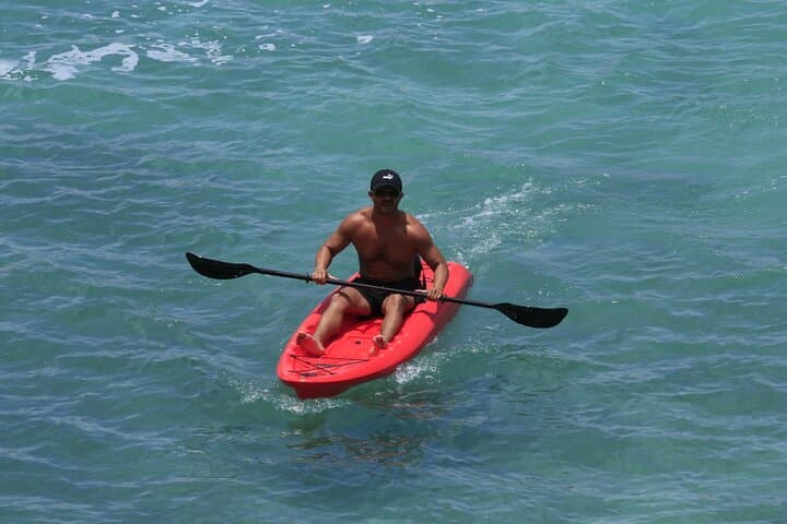 Twilight Kayak Escape: Sunset Kayak Tour on Bacalar's Lagoon of Seven Colors photo 4