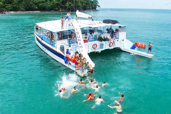 Guanacaste Catamaran Snorkel Adventure from Playa Flamingo: Dolphins, Reefs & Waterslides photo 1