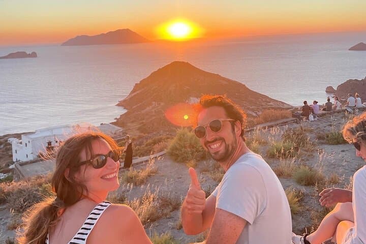Sunset E-Bike Tour Milos: Beaches, Moonscape & Greek Meze