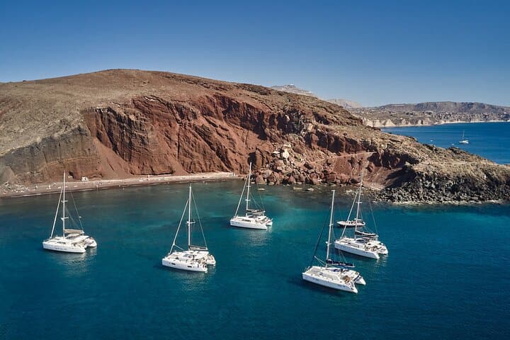 Santorini Caldera Luxury Catamaran Cruise with BBQ & Wine photo 2