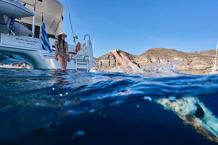 Private Santorini Caldera Catamaran Cruise with BBQ, Snorkeling & Wine photo 6