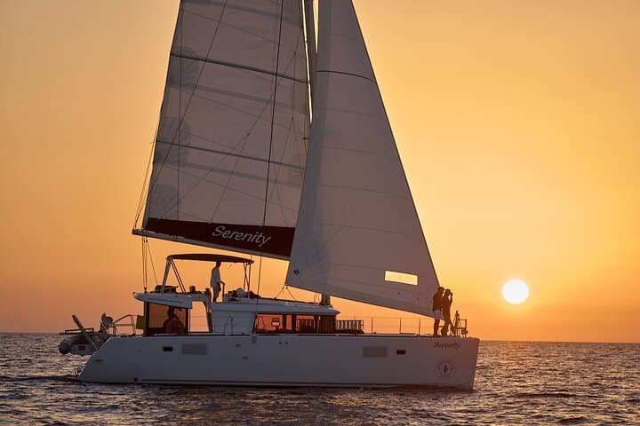 Santorini Oia Private Sunset Catamaran Cruise with BBQ & Drinks