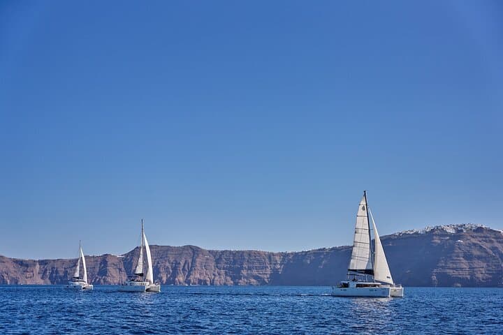 Santorini Oia Caldera Luxury Day Cruise with BBQ, Snorkeling & BBQ Feast