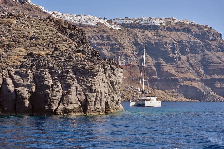 Private Santorini Caldera Catamaran Cruise with BBQ, Snorkeling & Wine photo 3