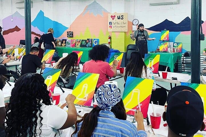 Paint-and-Pour in Denver: 2-Hour Social Painting Class at Puff, Pass & Paint photo 4