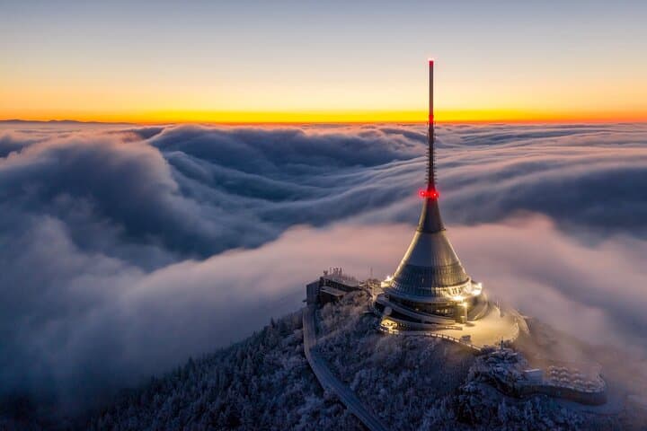 Half-Day Snowshoeing on Ještěd from Prague — Evening Hike & Hilltop Design Restaurant photo 4