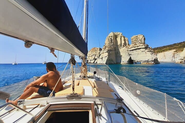 Full-Day Private Sailing Cruise Around Milos: Kleftiko, Sykia & Secluded Bays photo 3