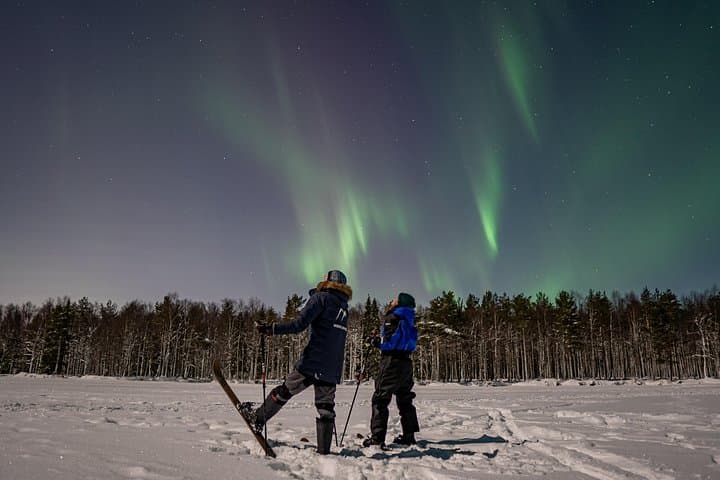 Night Ski Trekking near Rovaniemi — Private Arctic Aurora Adventure