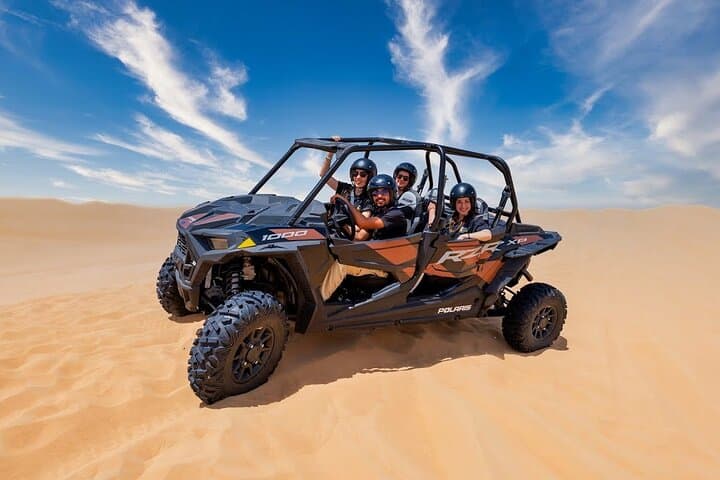 Dubai Desert Dune Buggy Adventure with Camel Rides & Sandboarding