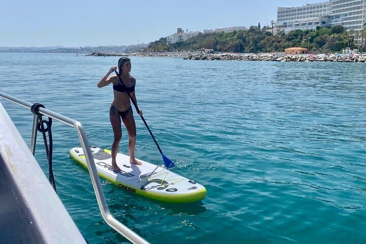 Benalmádena Coastal Boat Tour — Dolphins, Shipwreck Snorkel & 20‑ft Water Slide photo 4
