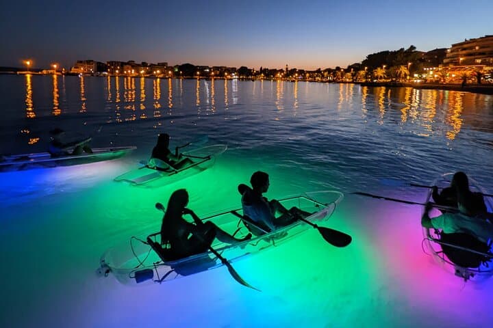 Transparent Kayak Glow Tour in Split — Night Kayaking on Žrnovnica River