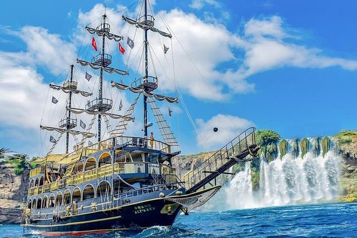Antalya Lara Pirate Boat Trip — Swim Turquoise Bays, Waterfalls & Foam Party photo 1