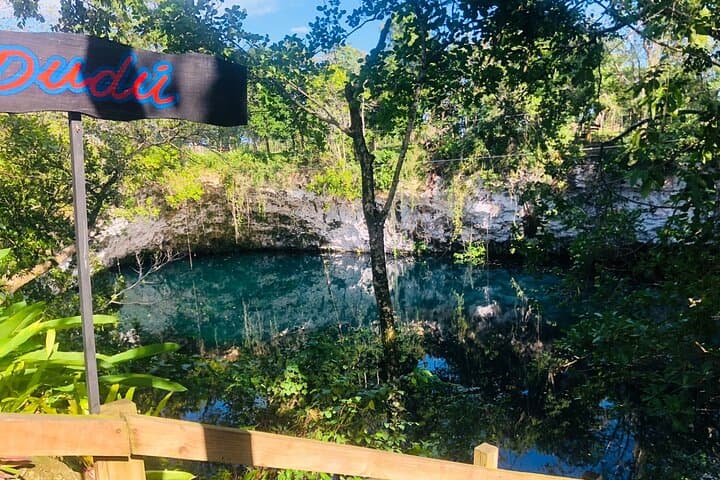 Blue Lagoon & Laguna El Dudu Adventure from Puerto Plata — Zipline, Cenote Swim & Beach Lunch