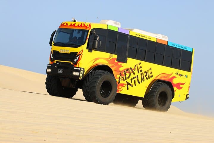 Doha Monster Bus Desert Safari: Dune Bashing & Sandboarding at Sealine