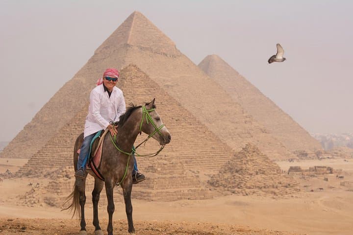 Horse and Camel Ride Around the Giza Pyramids: Sunset Photo Tour & Riding Experience photo 3