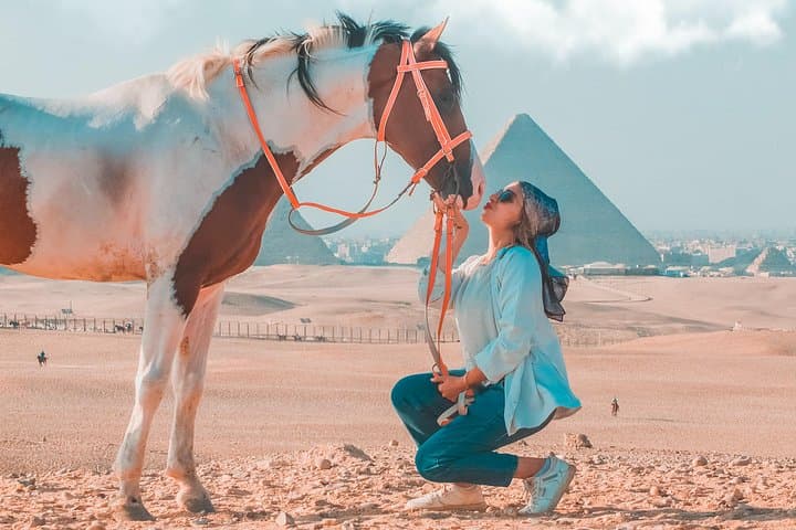 Horse and Camel Ride Around the Giza Pyramids: Sunset Photo Tour & Riding Experience photo 4