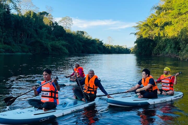 River Kwai SUP Tour to Lin Thin Hot Spring and Tea House — Paddle, Soak, Sip