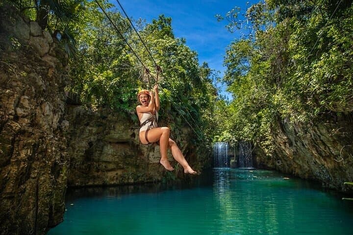 Xplor Park: High Ziplines, Cavern Rafts and Underground Rivers — Round-Trip from Cancun