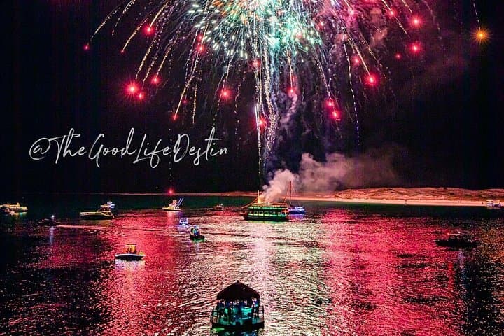 Destin Fireworks Cruise on Original Cruisin' Tikis — Harbor Evening Tiki Boat photo 1