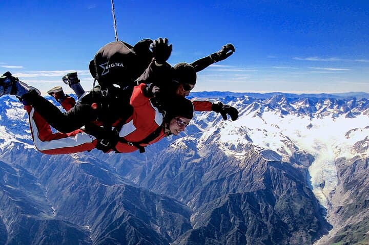Tandem Skydive Franz Josef 10,000 ft — Glacier, Mountains & Coast Views