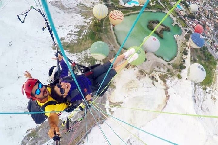 Soar Over Pamukkale: Tandem Paragliding Above the White Cliffs photo 3