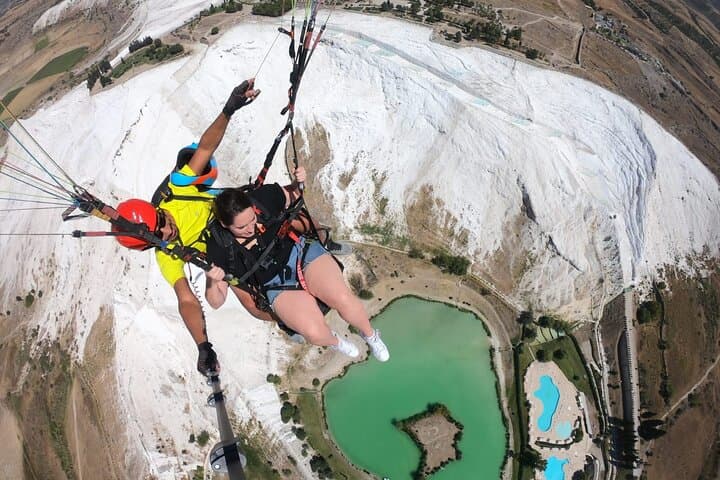 Soar Over Pamukkale: Tandem Paragliding Above the White Cliffs photo 6