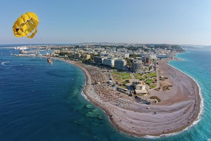 Private Parasailing at Rhodes' Elli Beach — Aerial Views of Mandraki & Monte Smith photo 1