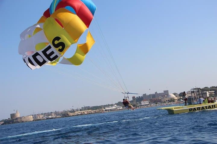 Private Parasailing at Rhodes' Elli Beach — Aerial Views of Mandraki & Monte Smith photo 3