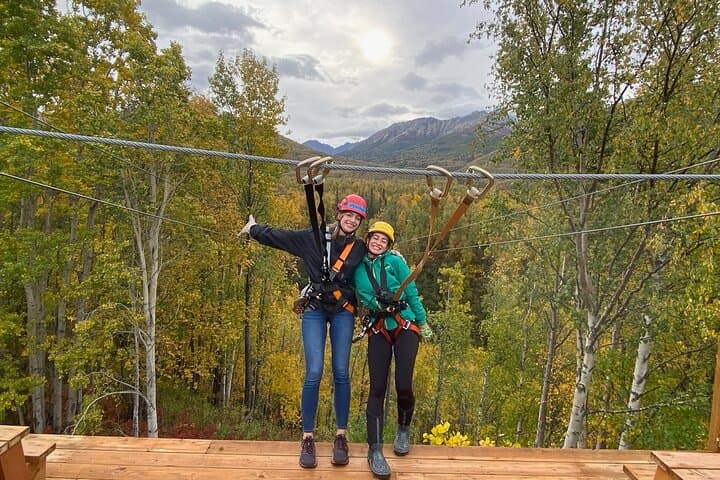 Soar Over Lazy Mountain: Tandem Zipline Tour in Mat-Su Valley
