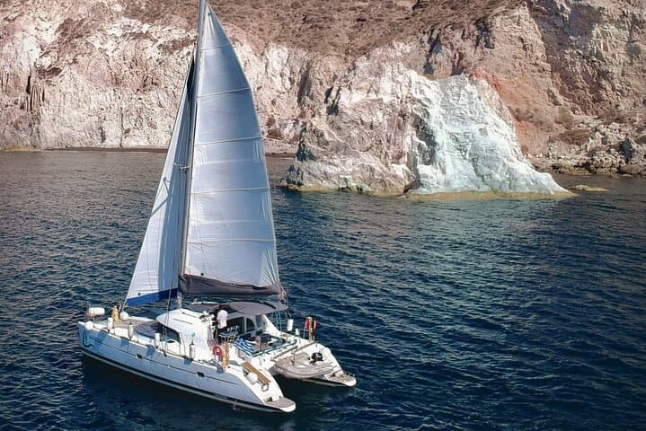Santorini Private Catamaran Cruise for Special Occasions — All-Inclusive Experience