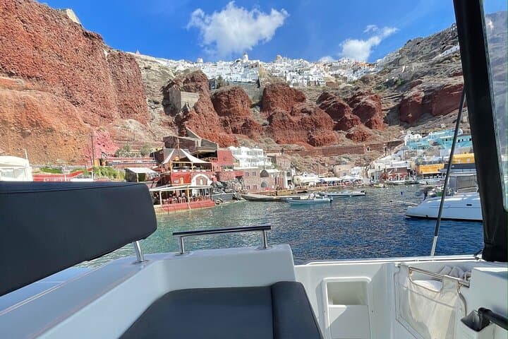 Santorini Half-Day Premium Catamaran Cruise to Oia, Red Beach & Volcano photo 3