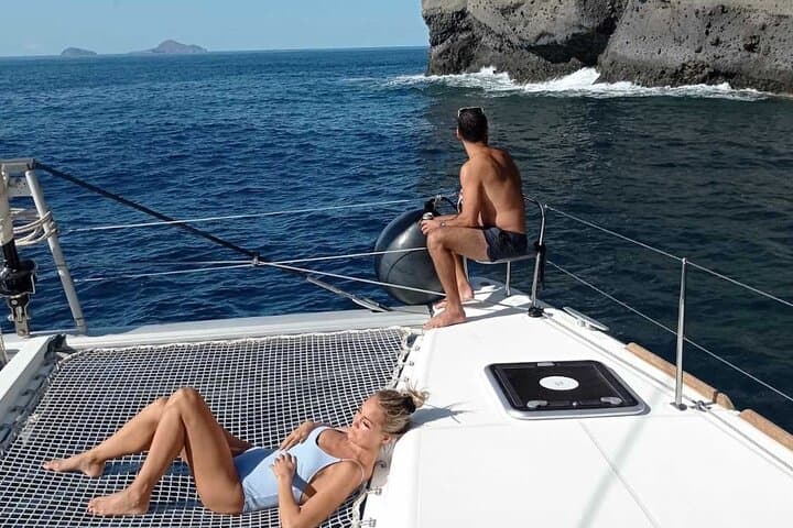Santorini Half-Day Premium Catamaran Cruise to Oia, Red Beach & Volcano photo 2