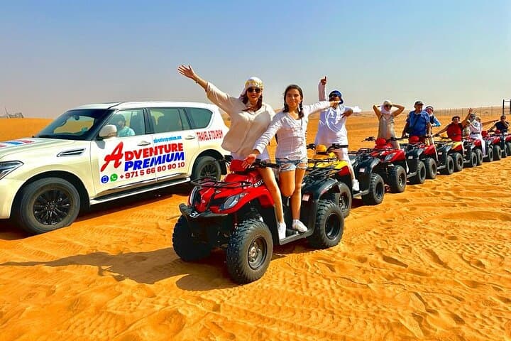 Red Dunes Rush: Lahbab Desert Safari with Quad Bikes, Sandboarding & Camels