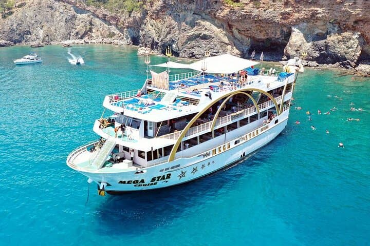 Antalya to Kemer Mega Star Boat Trip: Phaselis, Cennet & Kiris Bay Cruise