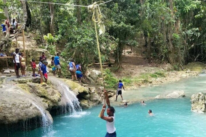 Private Dunn's River Falls and Blue Hole Tour from Montego Bay — Swim, Climb & Rope-Swing