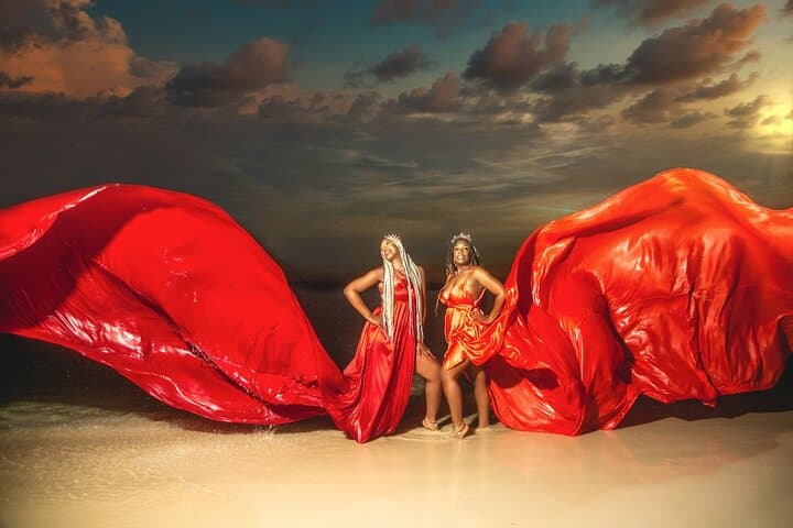 Montego Bay Flying Dress Photoshoot at Doctors Cave Beach