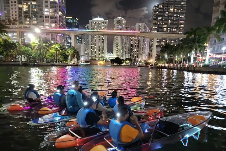 LED Clear Kayak Miami City Lights — Night Paddle Through Brickell photo 4