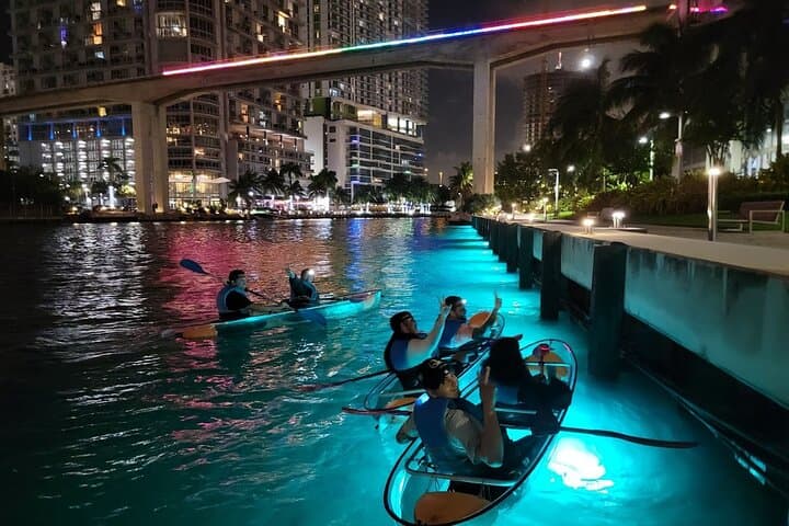 LED Clear Kayak Miami City Lights — Night Paddle Through Brickell photo 2